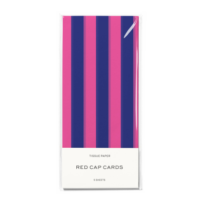 Blue And Pink Stripes SPOT Tissue Paper|Red Cap Cards