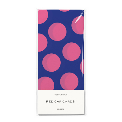 Blue And Pink Dots SPOT Tissue Paper|Red Cap Cards