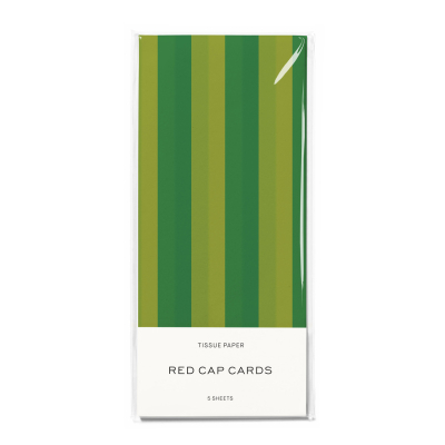 Green Stripes SPOT Tissue Paper|Red Cap Cards