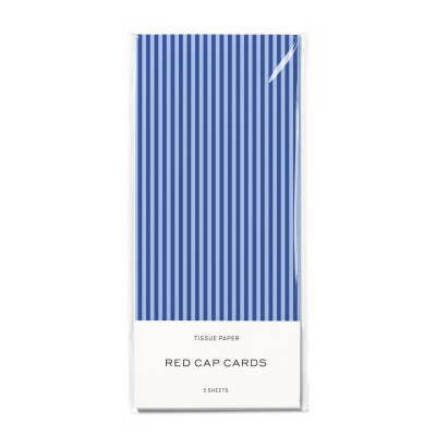 Blue Pinstripes SPOT Tissue Paper|Red Cap Cards