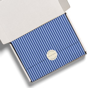 Blue Pinstripes SPOT Tissue Paper|Red Cap Cards