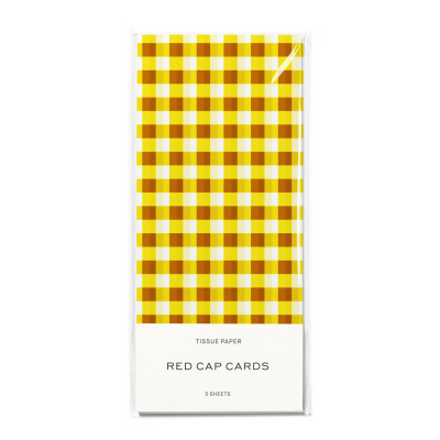 Gold And Yellow Gingham SPOT Tissue Paper|Red Cap Cards