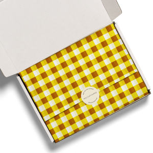 Gold And Yellow Gingham SPOT Tissue Paper|Red Cap Cards