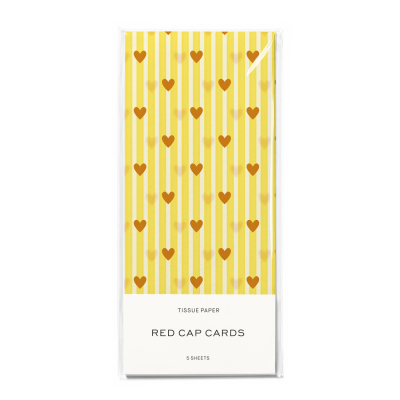 Gold And Yellow Hearts SPOT Tissue Paper|Red Cap Cards