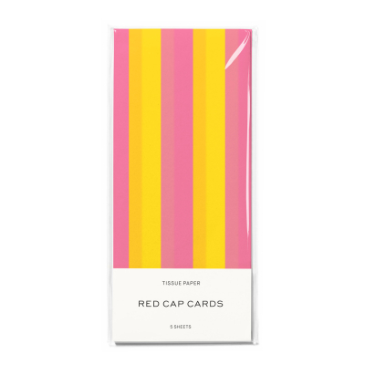 Pink And Yellow Stripes SPOT Tissue Paper|Red Cap Cards