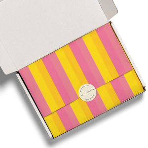 Pink And Yellow Stripes SPOT Tissue Paper|Red Cap Cards