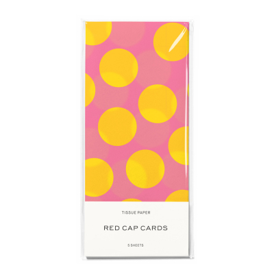 Pink And Yellow Dots SPOT Tissue Paper|Red Cap Cards