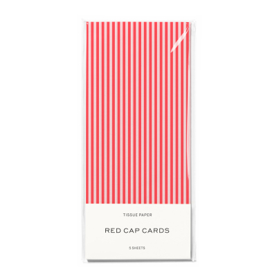 Red Pinstripes SPOT Tissue Paper|Red Cap Cards