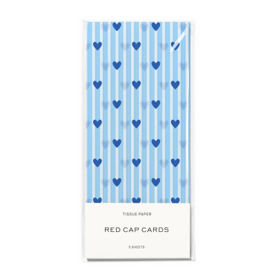 Blue Hearts SPOT Tissue Paper|Red Cap Cards