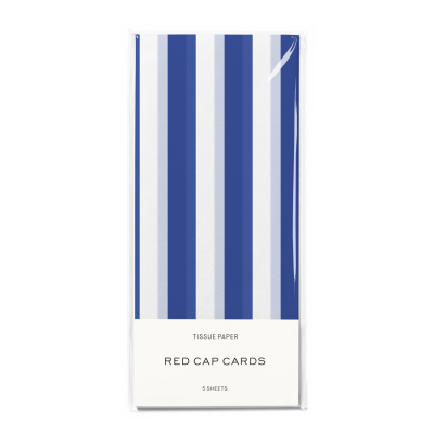 Chunky Blue Stripes SPOT Tissue Paper|Red Cap Cards