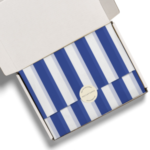 Chunky Blue Stripes SPOT Tissue Paper|Red Cap Cards
