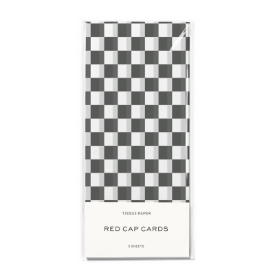 Black Checkers SPOT Tissue Paper|Red Cap Cards