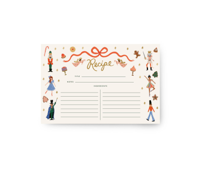 Pack Of 12 Nutcracker Recipe Cards|Rifle Paper