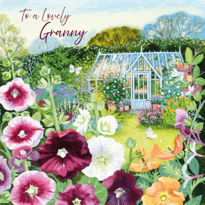Greenhouse And Hollyhocks Granny