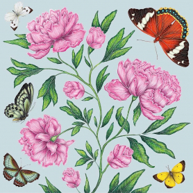 Butterflies And Peonies