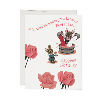 Bunny Rose Birthday Card|Red Cap Cards