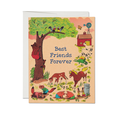Animal Best Friends Friendship Card|Red Cap Cards