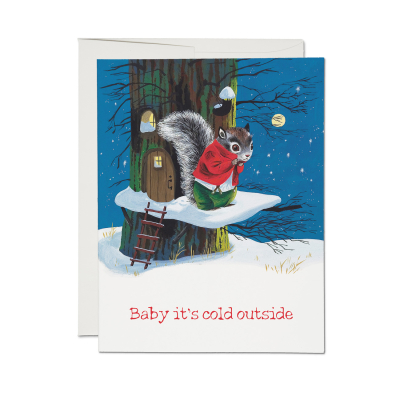 Baby Its Cold Holiday Card|Red Cap Cards