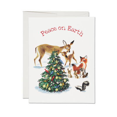 Peaceful Critters Holiday Card|Red Cap Cards