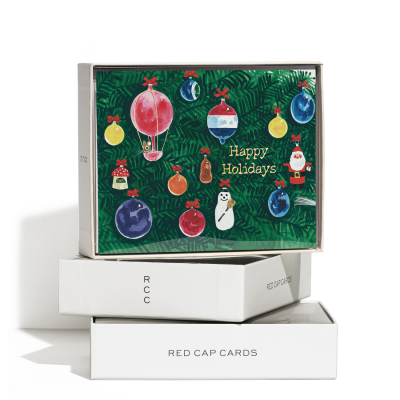 Christmas Decorations FOIL Holiday Boxed Set|Red Cap Cards