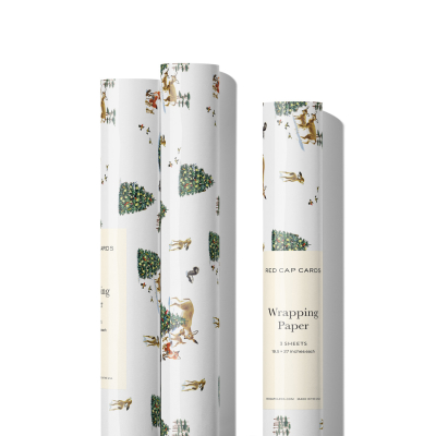 Forest Christmas Holiday Wrap Roll|Red Cap Cards