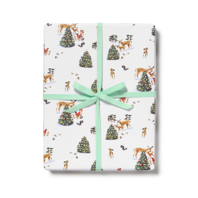 Forest Christmas Holiday Wrap|Red Cap Cards