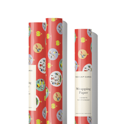 Mice Ornaments Holiday Wrap Roll|Red Cap Cards