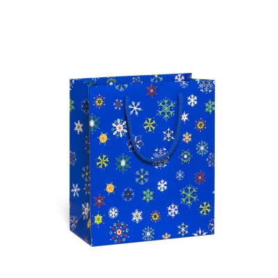 Color Snowflakes FOIL SPOT Holiday Medium Bag|Red Cap Cards