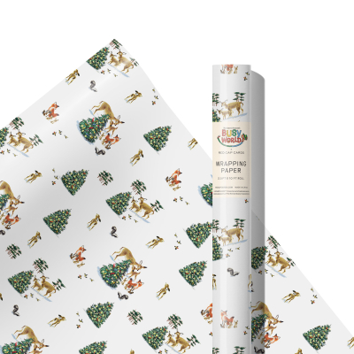 Forest Christmas Holiday Continuous Wrap|Red Cap Cards
