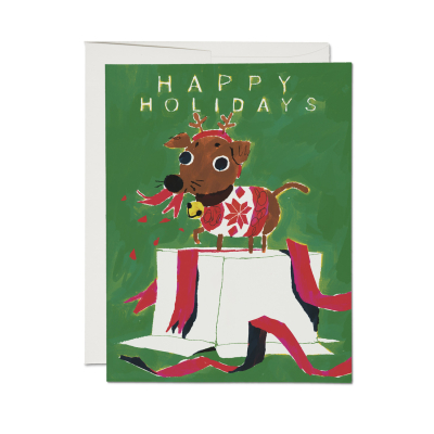 Happy Holidays Pup Card|Red Cap Cards