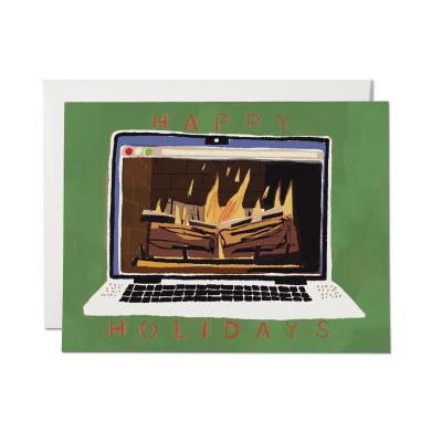 Fireplace Glow Holiday Card|Red Cap Cards