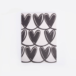 Mono Linked Hearts A5 Softback Notebook|Caroline Gardner