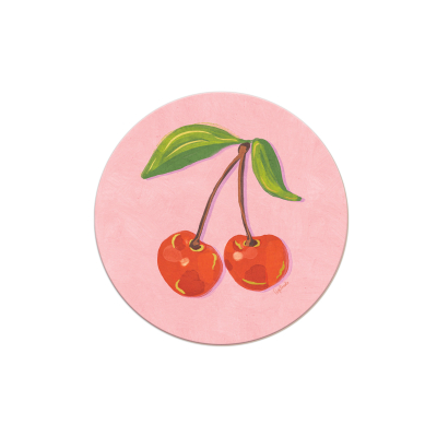 Sweetest Cherries Round Coaster|Seedlings
