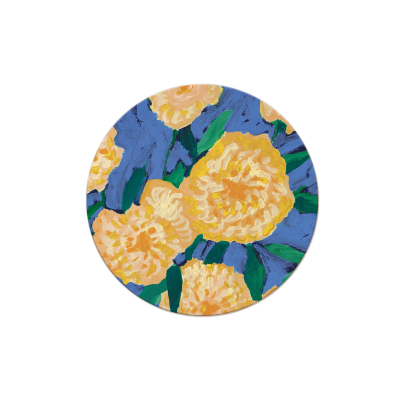 Bursts Of Marigolds Round Coaster|Seedlings