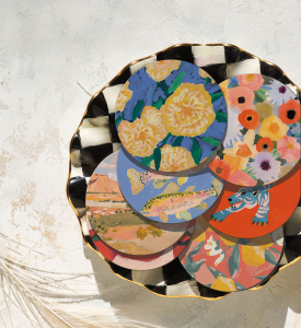 Bursts Of Marigolds Round Coaster|Seedlings