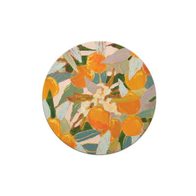 Orange Blossoms Round Coaster|Seedlings