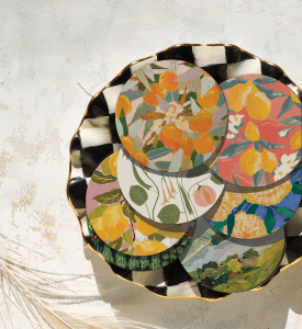 Orange Blossoms Round Coaster|Seedlings