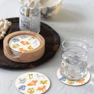 More Pups Round Coaster|Seedlings