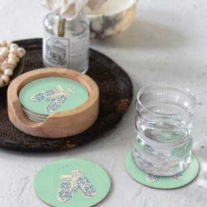Winter Mittens Round Coaster|Seedlings