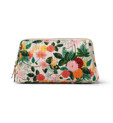 Dahlia Quilted Large Cosmetic Pouch|Rifle Paper