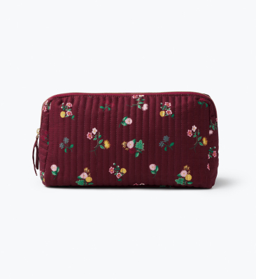 Ditsy Dahlia Quilted Large Cosmetic Pouch|Rifle Paper