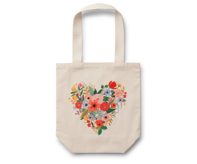 Floral Heart Canvas Tote Bag|Rifle Paper