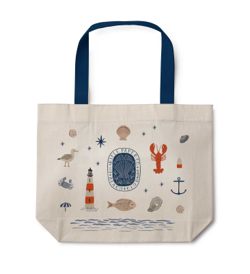 Seaside East West Canvas Tote Bag|Rifle Paper