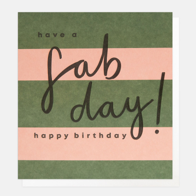 Have A Fab Day Green And Pink Stripe|Caroline Gardner