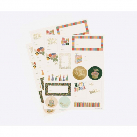 Pack of 3 Birthday Cake Stickers & Labels|Rifle Paper