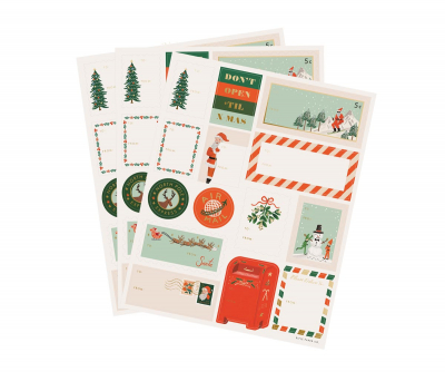 Pack of 3 Santa&rsquo;s Workshop Stickers & Labels|Rifle Paper