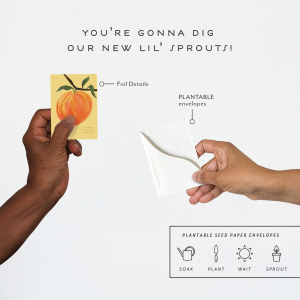 Peach Thank You Sprouts Mini Card|Seedlings