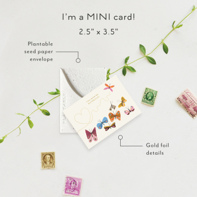 Butterflies Love And Friendship Sprouts Mini Card|Seedlings