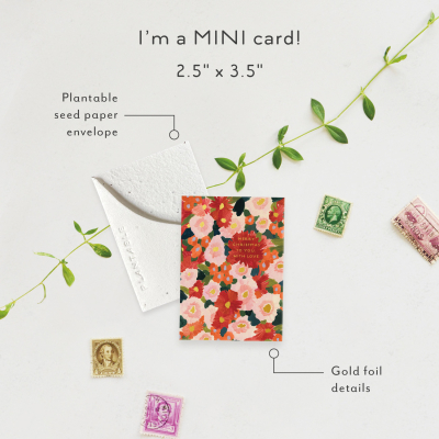 Holiday Floral Holiday Mini Card|Seedlings