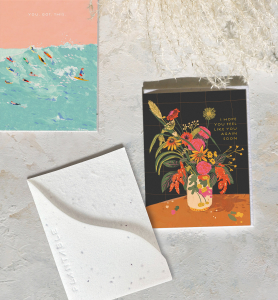 Vase Still Life Sprouts Mini Card|Seedlings